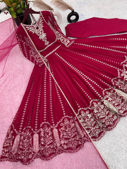 Embroidery Sequence Work Gown