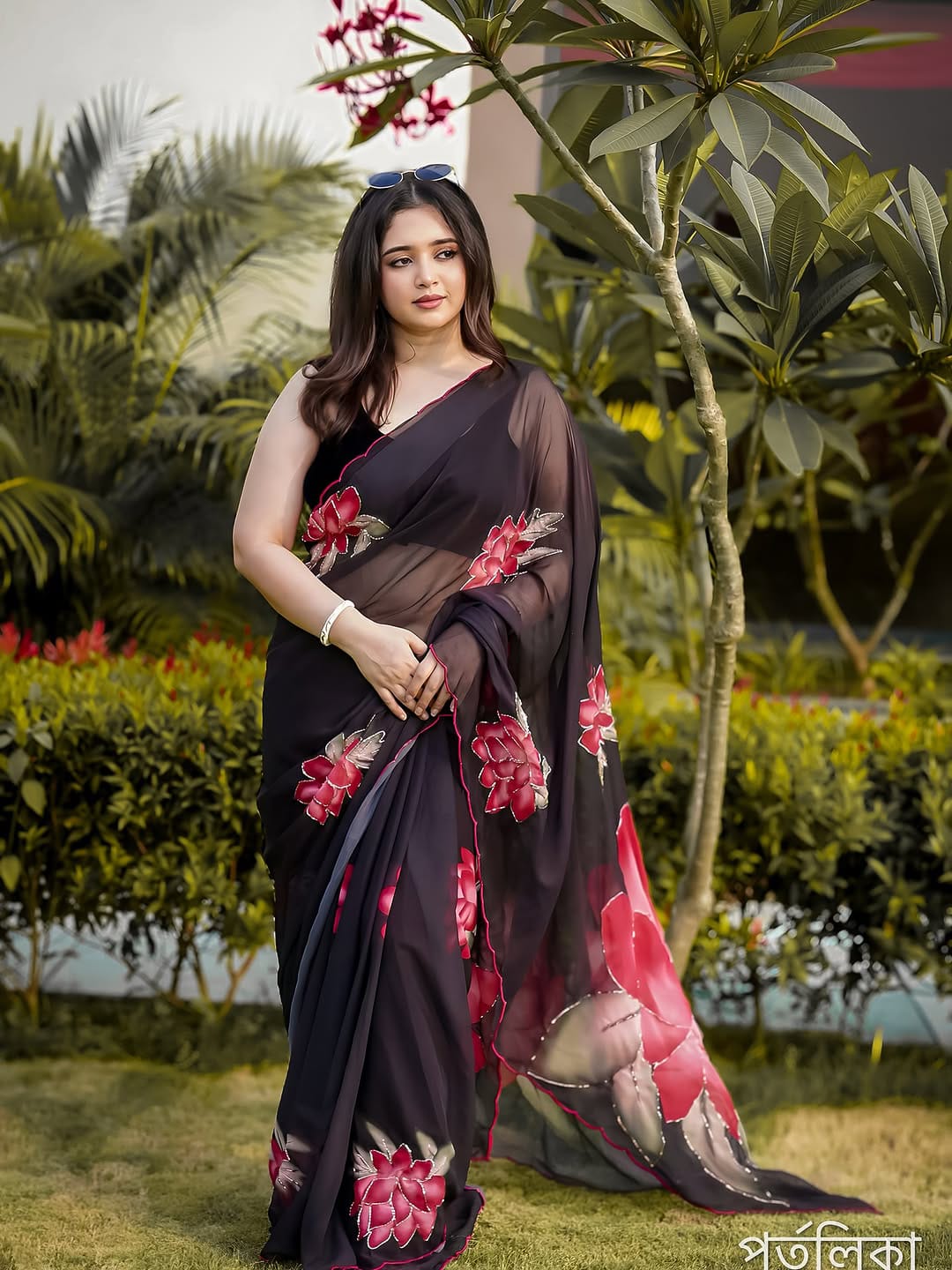 Georgette Handwork Saree