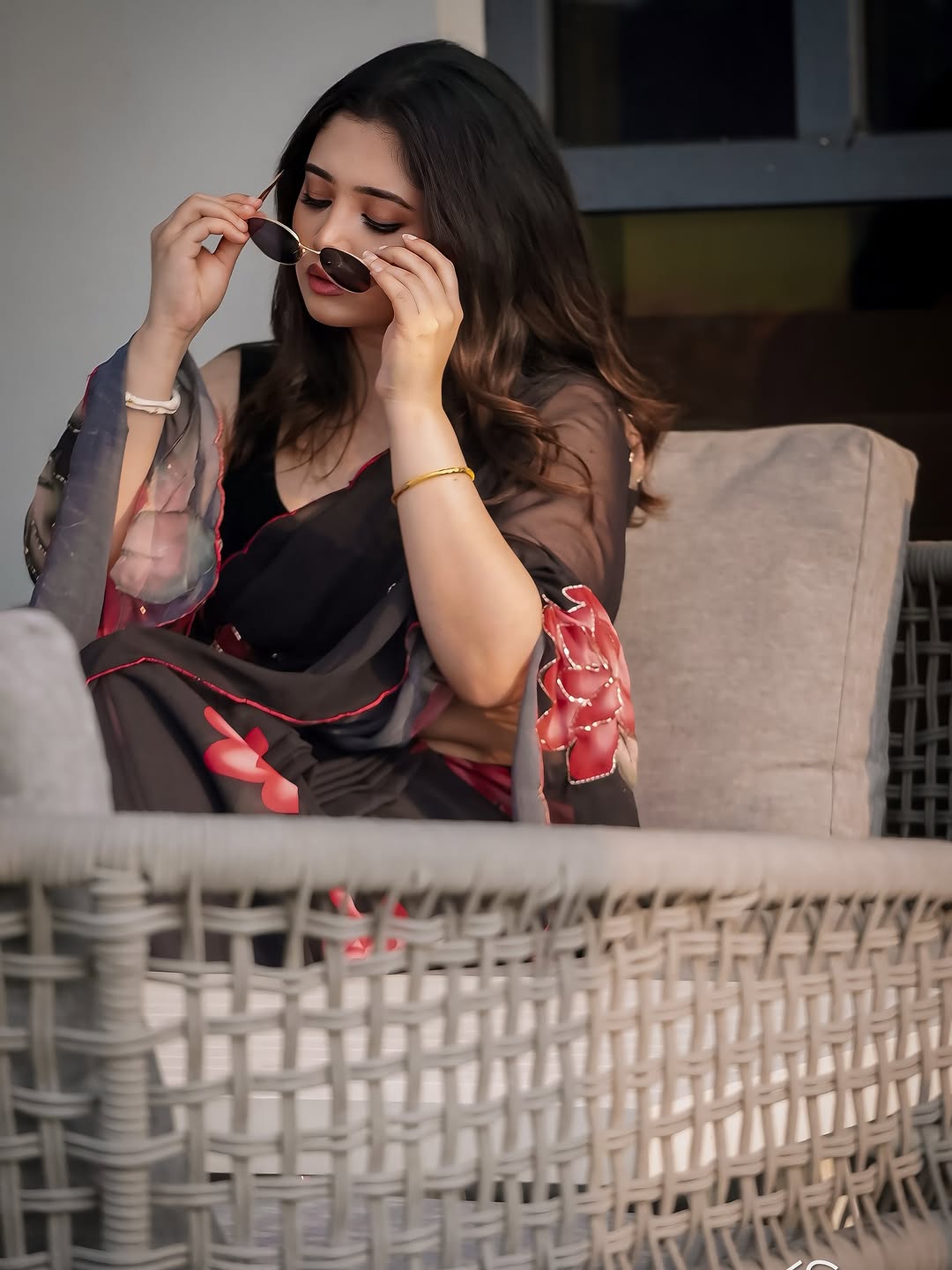 Georgette Handwork Saree
