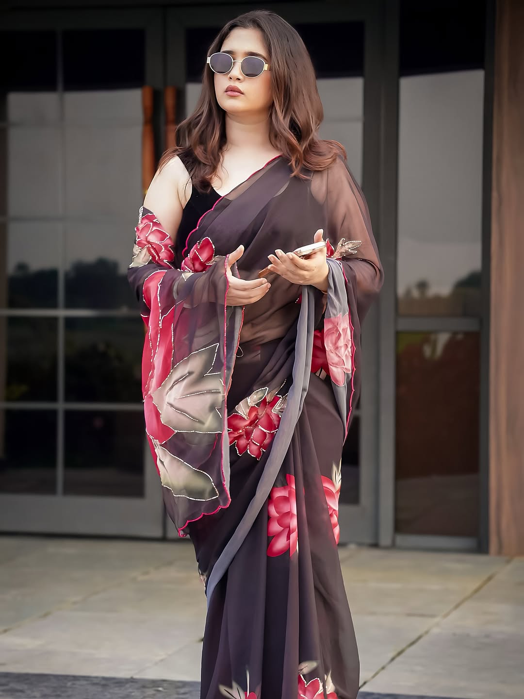 Georgette Handwork Saree