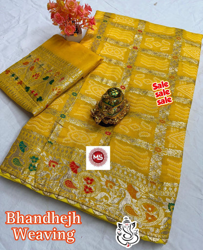 Viscose Meenakari Bandej Saree