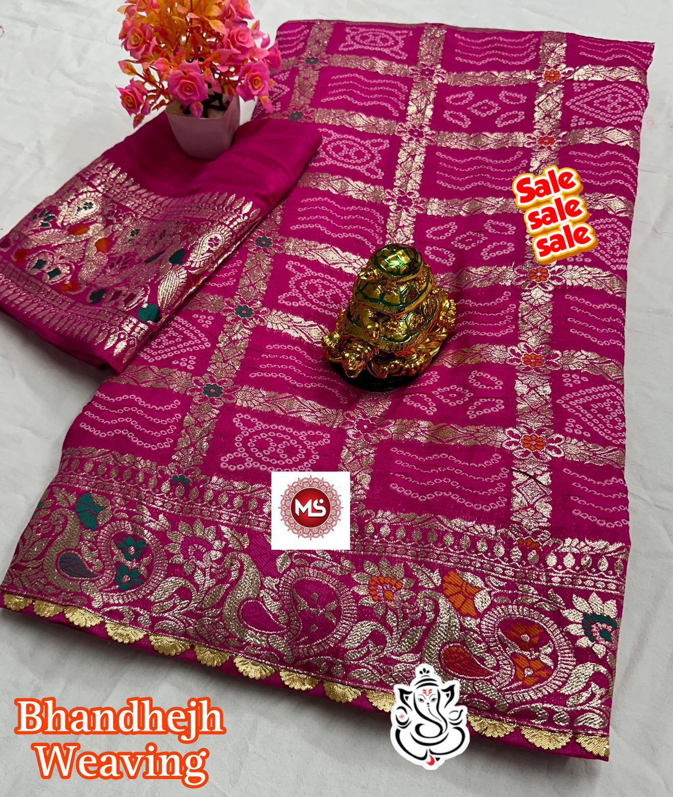 Viscose Meenakari Bandej Saree