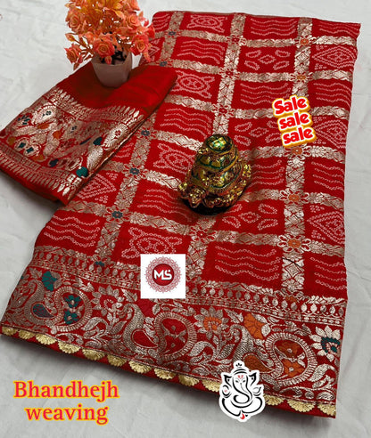 Viscose Meenakari Bandej Saree