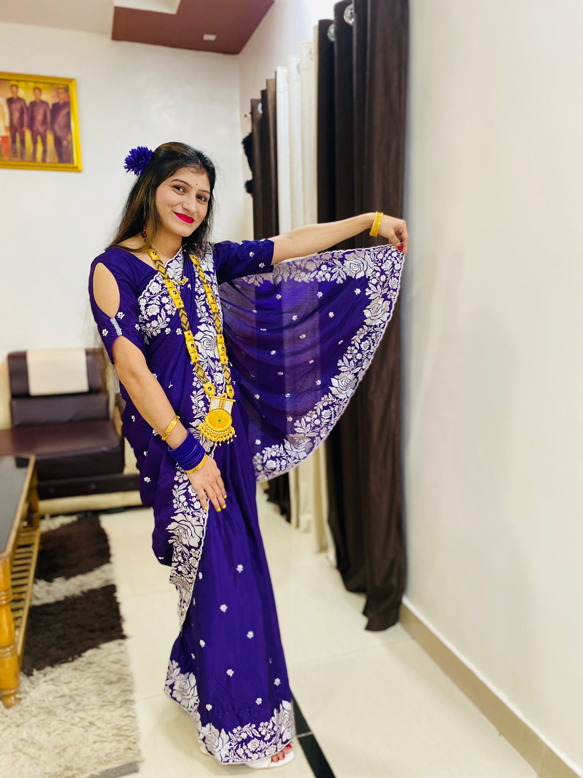 Embroidery Work Fancy Saree