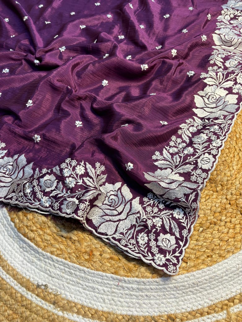 Embroidery Work Fancy Saree