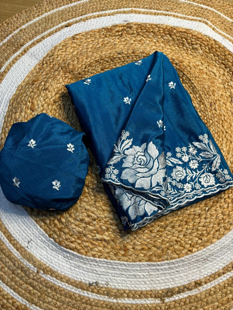 Embroidery Work Fancy Saree