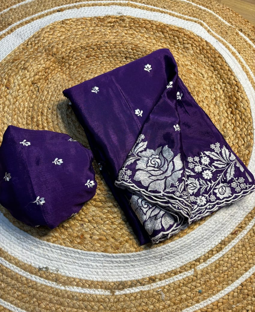 Embroidery Work Fancy Saree