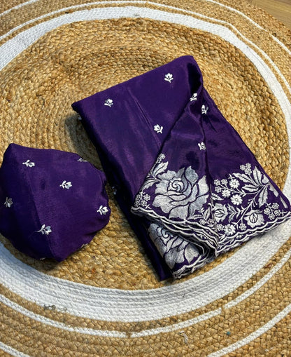 Embroidery Work Fancy Saree