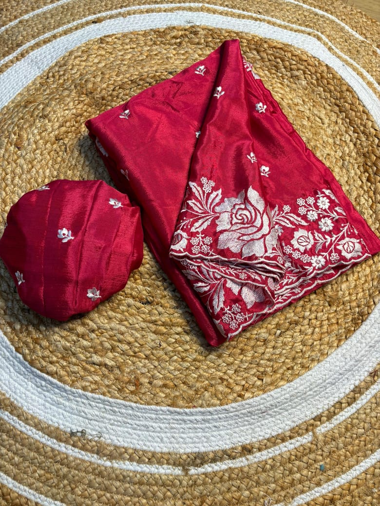 Embroidery Work Fancy Saree
