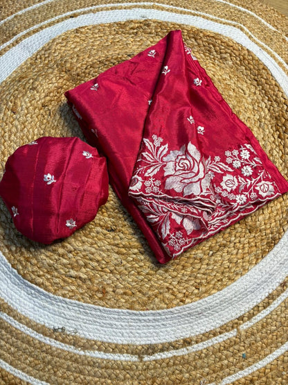 Embroidery Work Fancy Saree