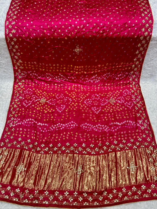 Gaji Silk Original Bandhani Saree