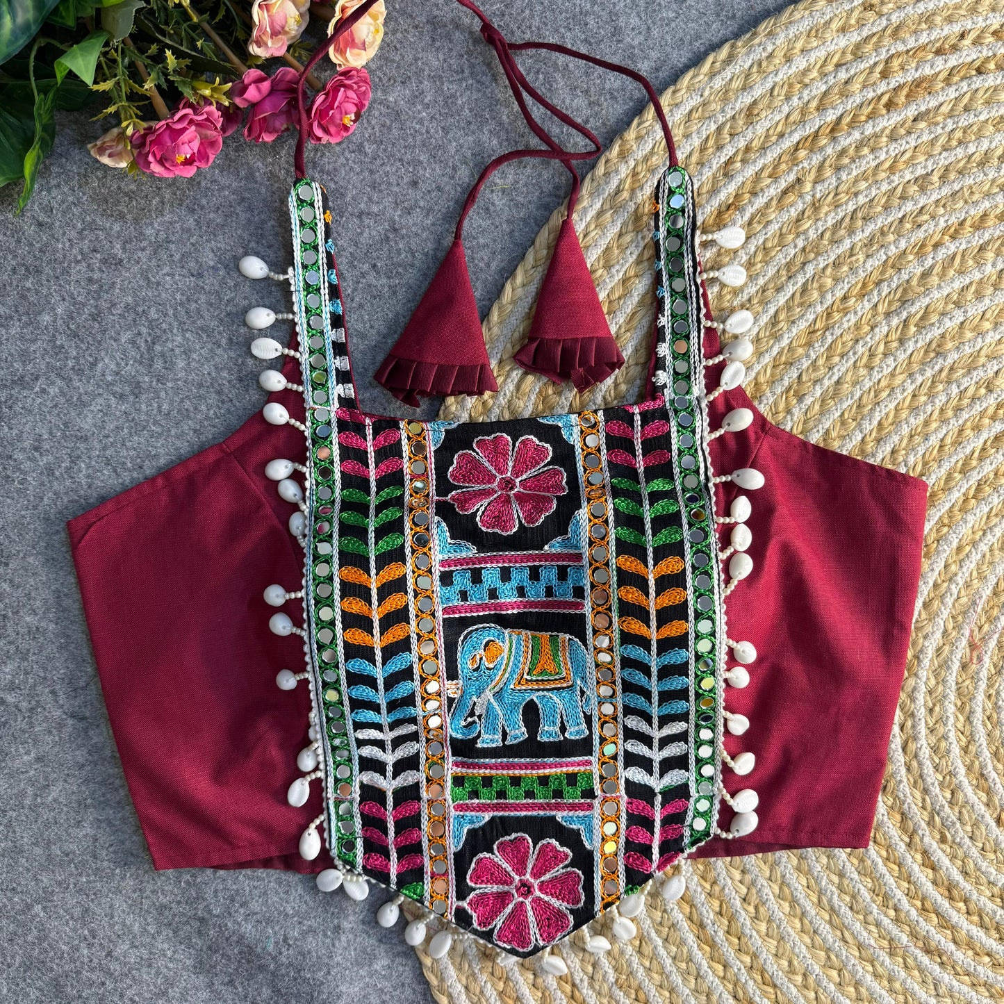 NAVRATRI HALTER NECK DESIGNER BLOUSE