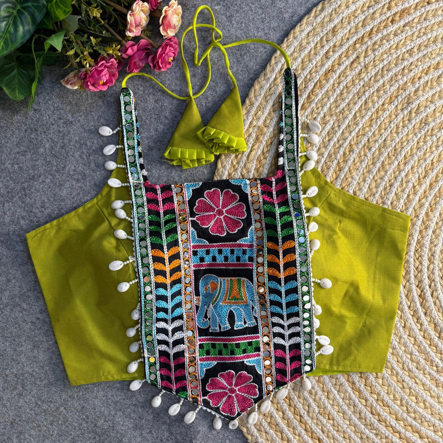 NAVRATRI HALTER NECK DESIGNER BLOUSE