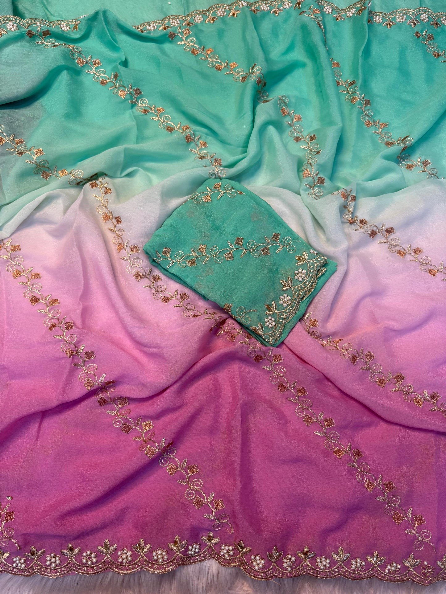 Stone Work Saree