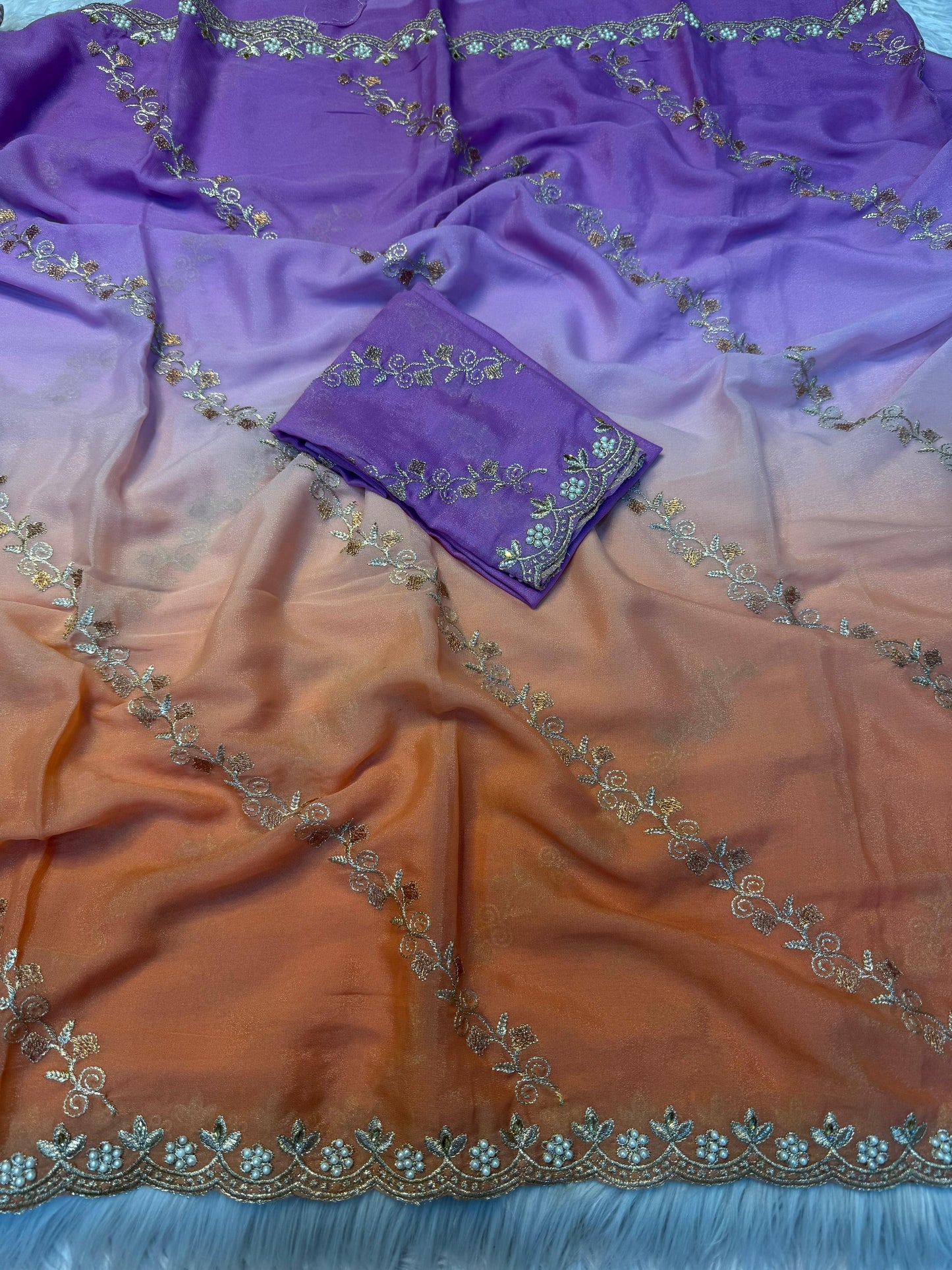 Stone Work Saree