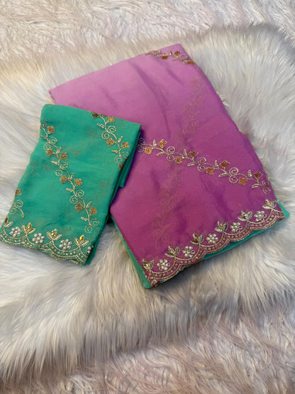 Stone Work Saree