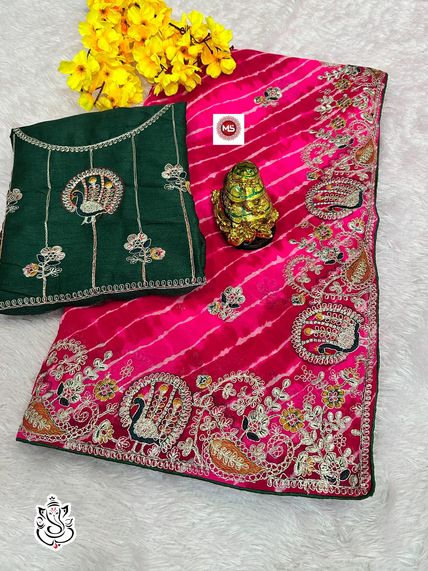 Georgette Lehriya Saree