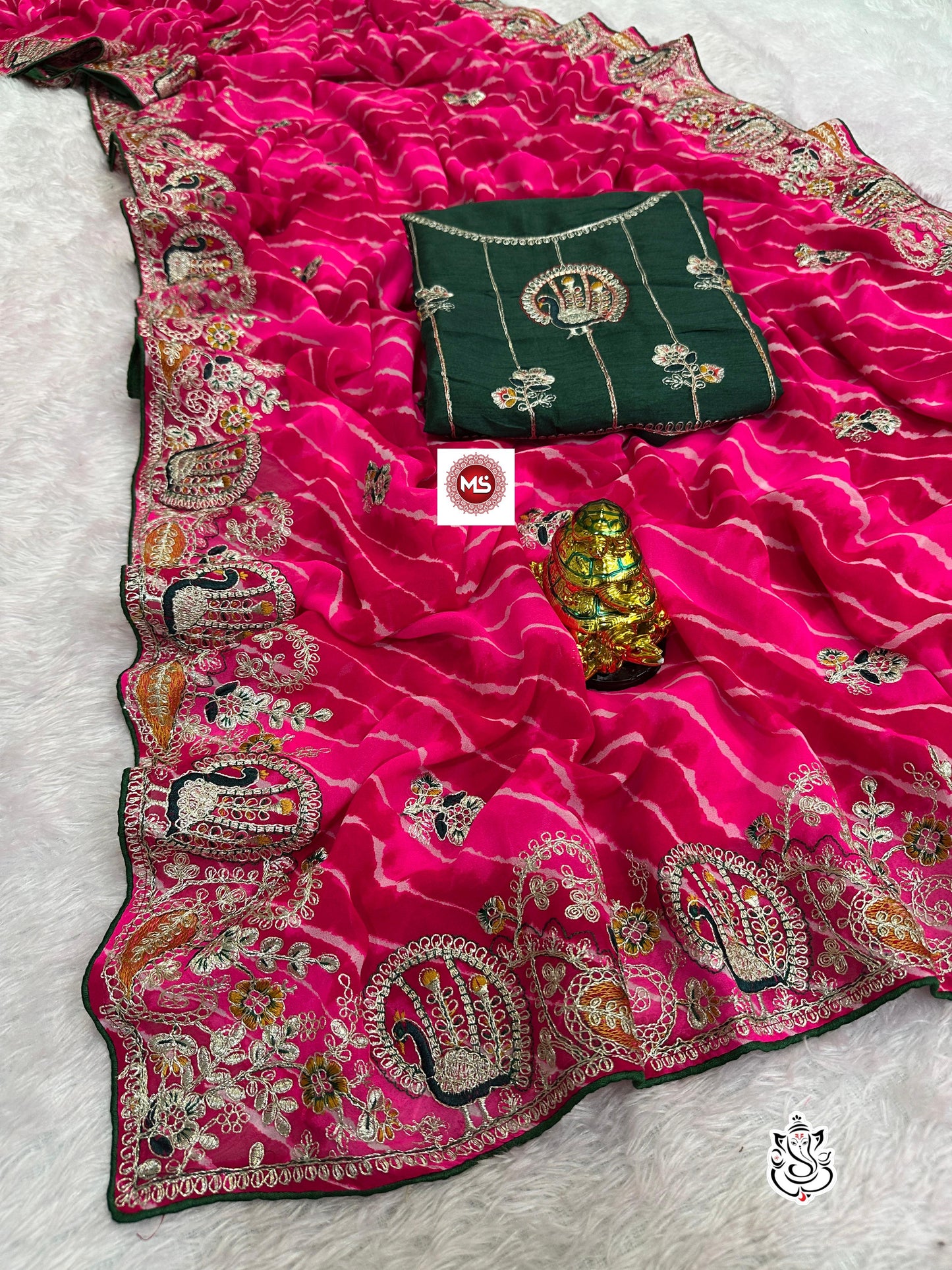 Georgette Lehriya Saree