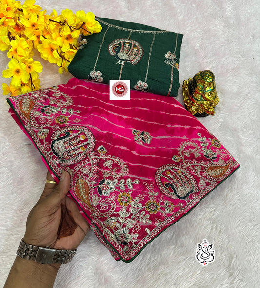 Georgette Lehriya Saree