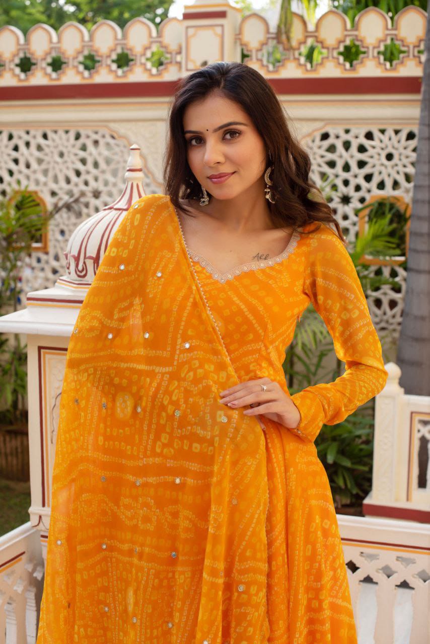 Bandhni Gown