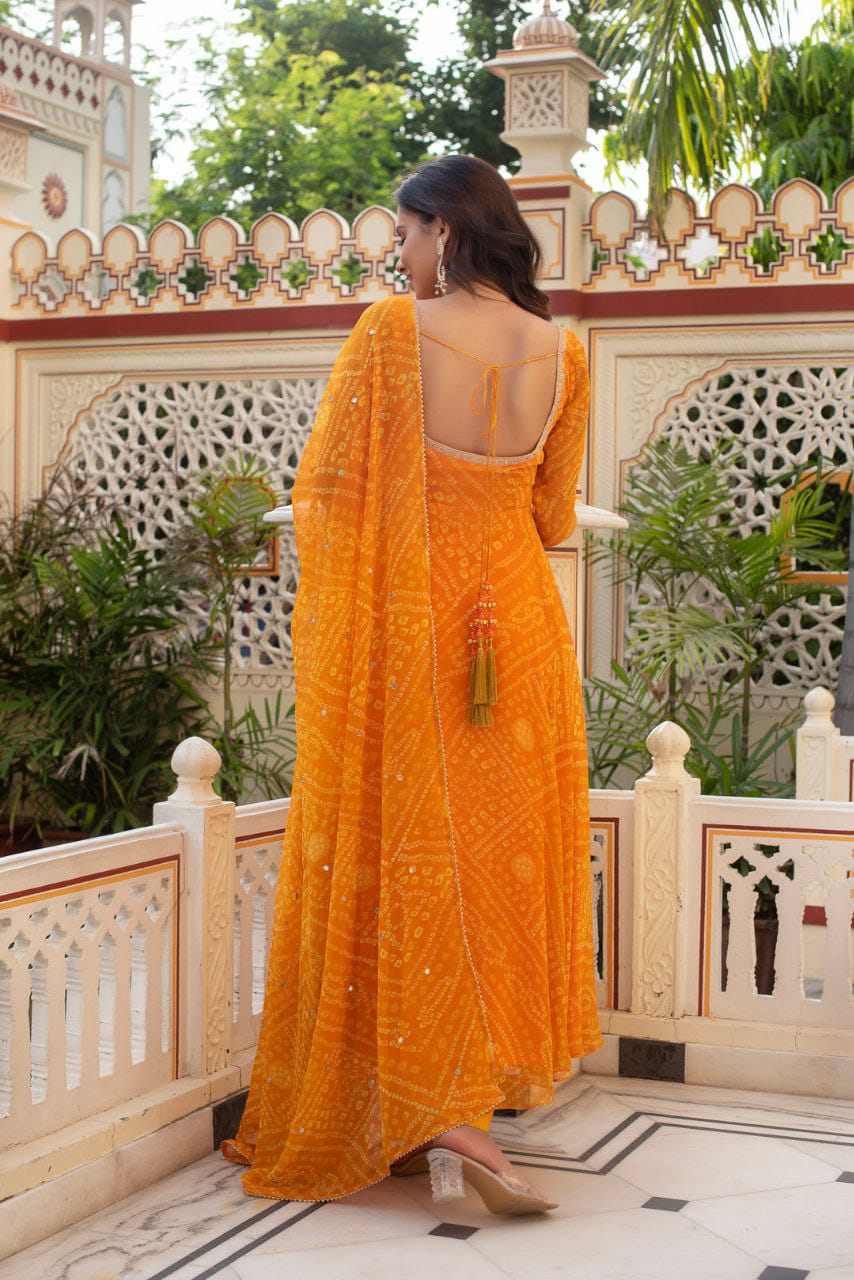 Bandhni Gown