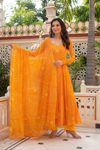 Bandhni Gown