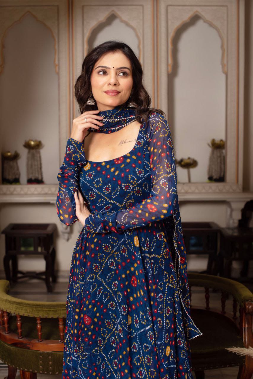 Bandhni Gown
