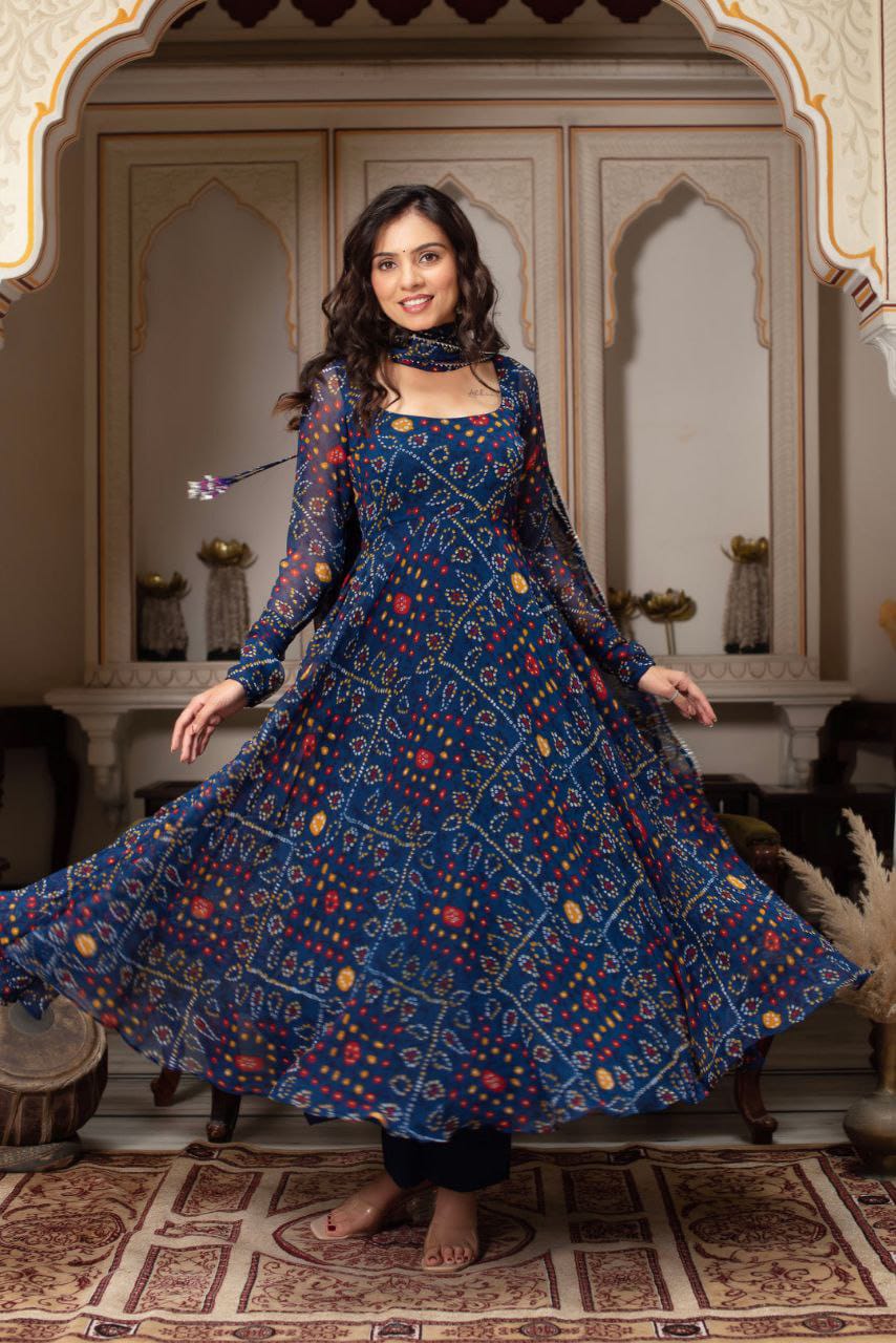 Bandhni Gown