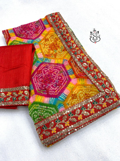Soft Georgette Bandej Saree