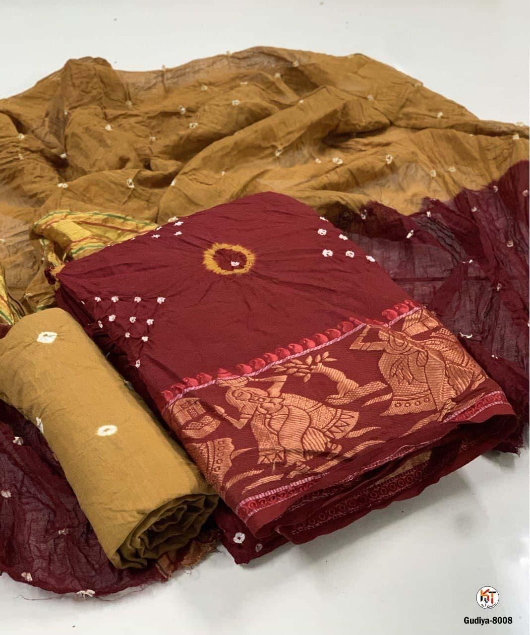 Pure Cotton Bandhni Dress Material