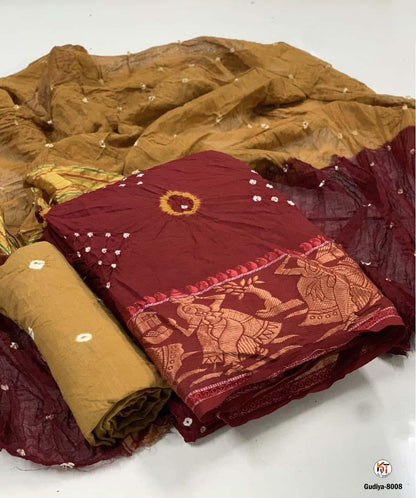Pure Cotton Bandhni Dress Material