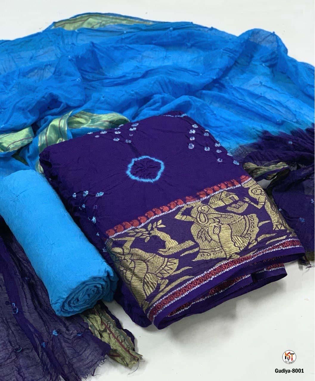 Pure Cotton Bandhni Dress Material