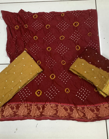 Pure Cotton Bandhni Dress Material