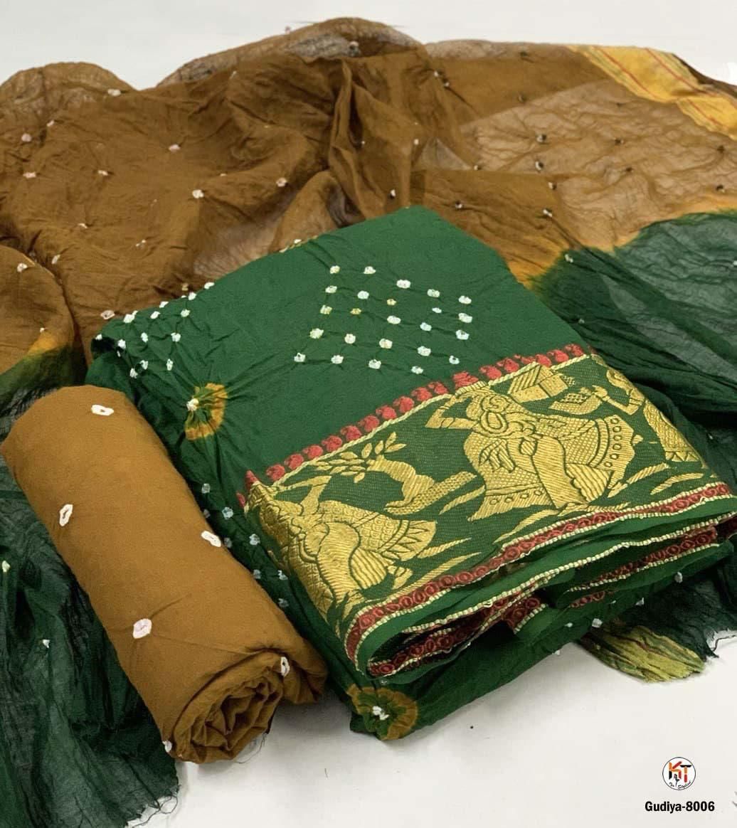 Pure Cotton Bandhni Dress Material