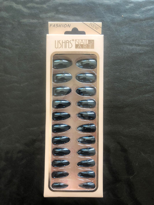 Metallic Black Nails