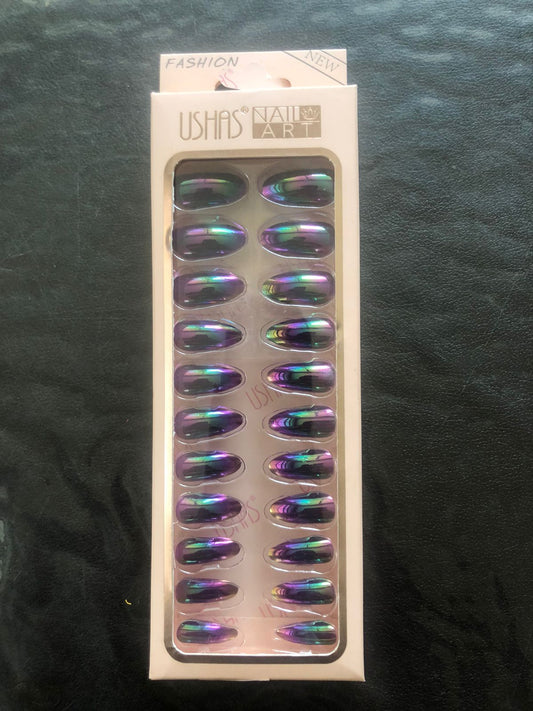 Metallic Multicolor Ombre Nails