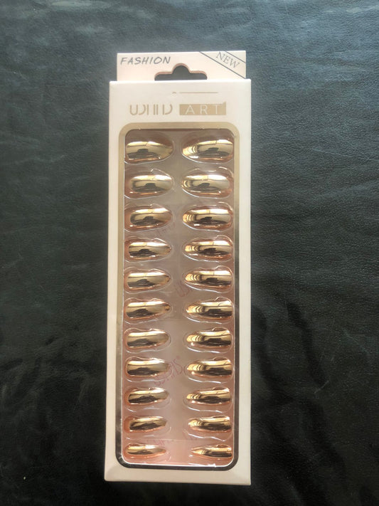 Metallic Golden Nails