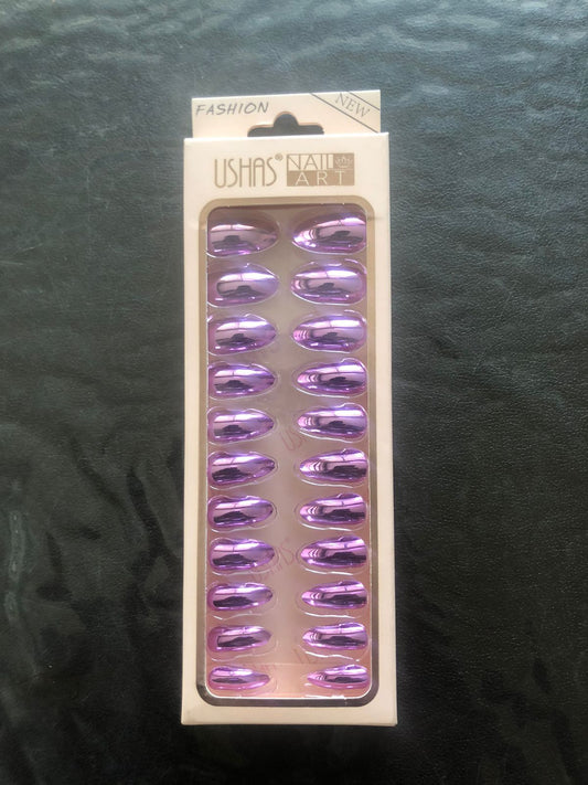 Metallic Lilac Nails