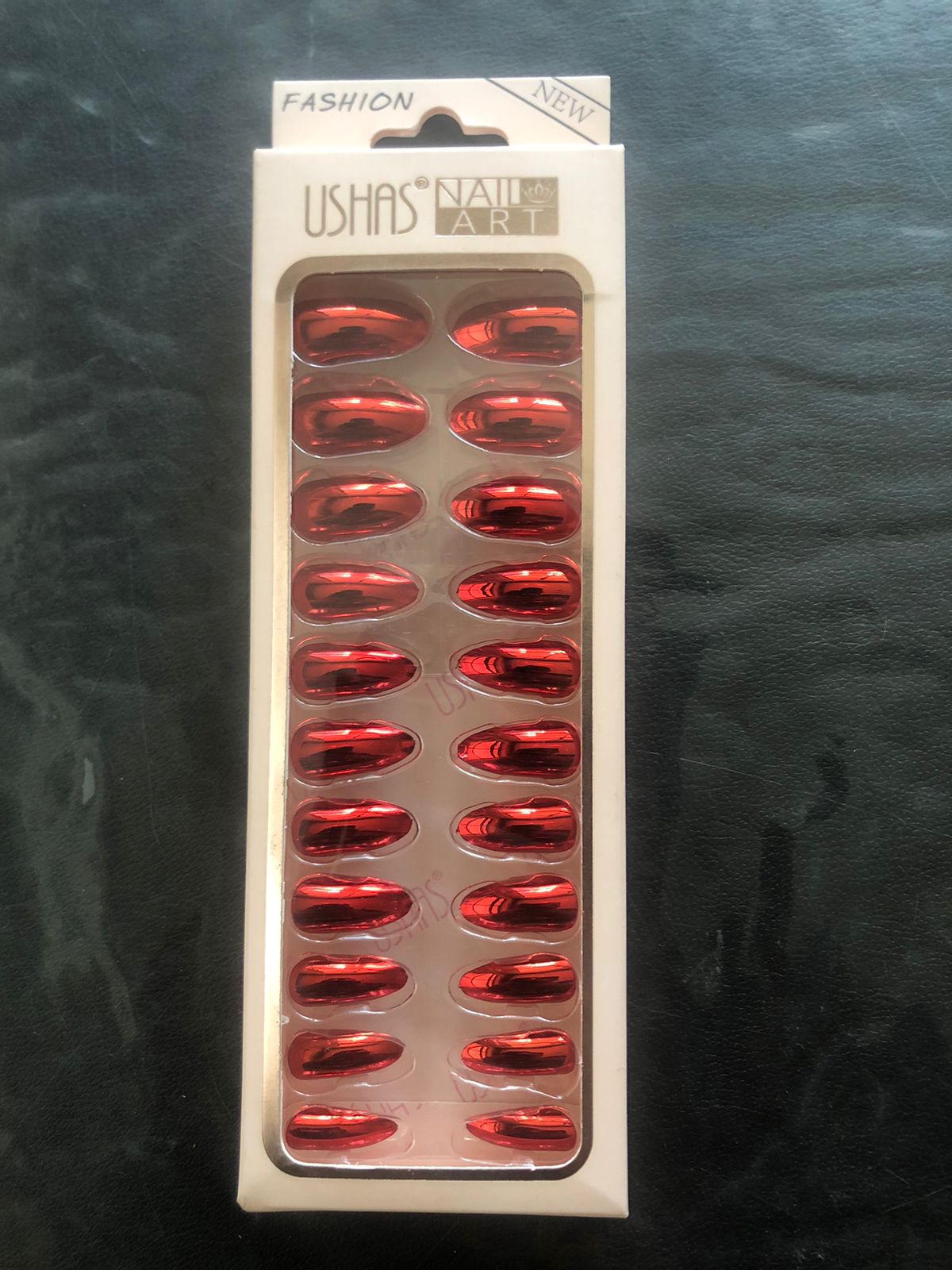 Metallic Red Nails