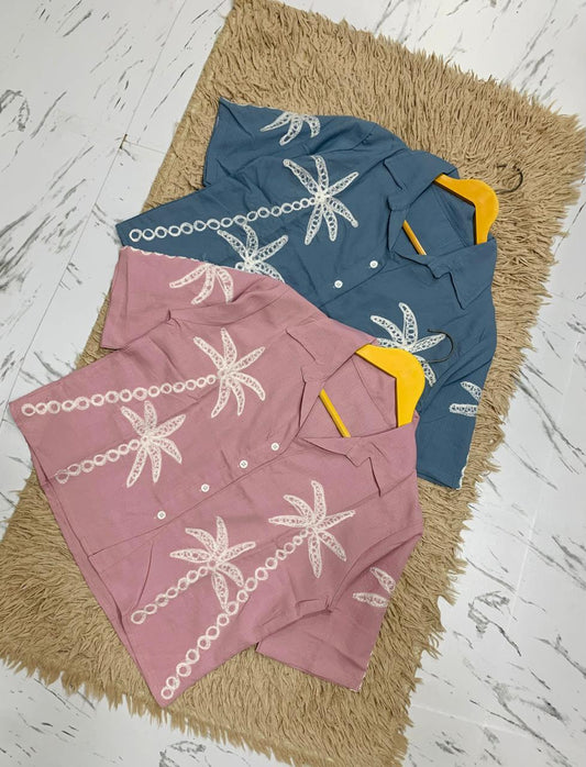 Printed Crop Shirt
