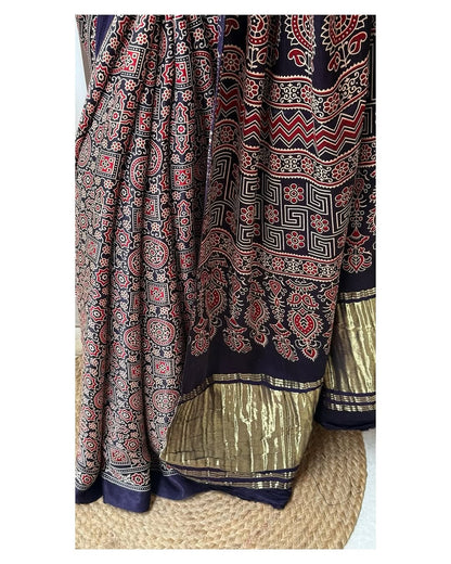 Modal Silk Ajrakh Saree