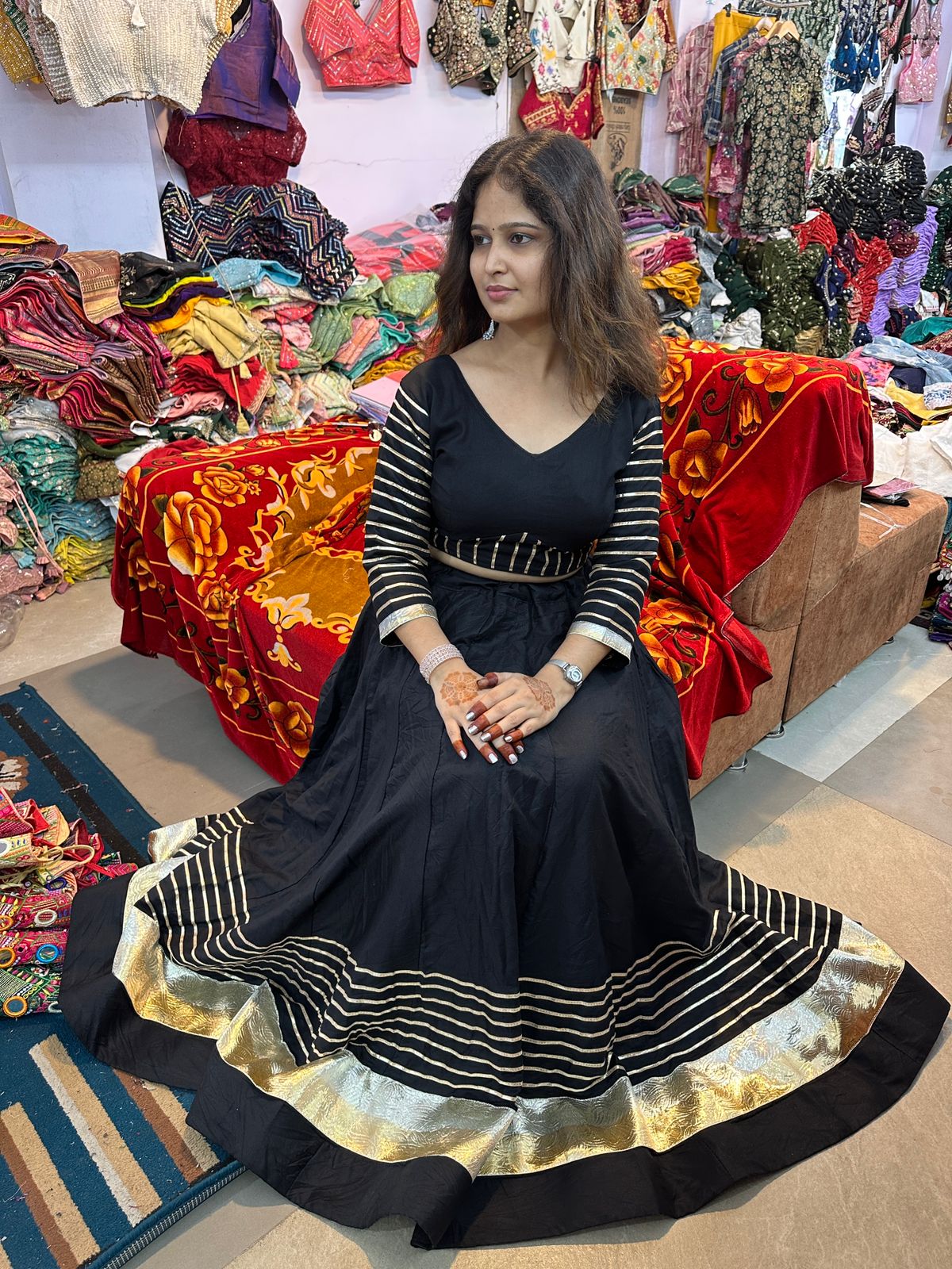 Rayon Cotton Chaniya and Blouse