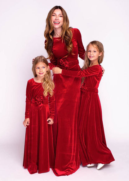 Velvet Gown Combo for Mom & Daughter