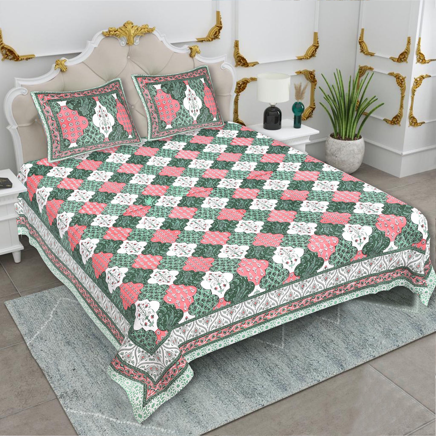 KING SIZE JAIPURI COTTON BEDSHEET