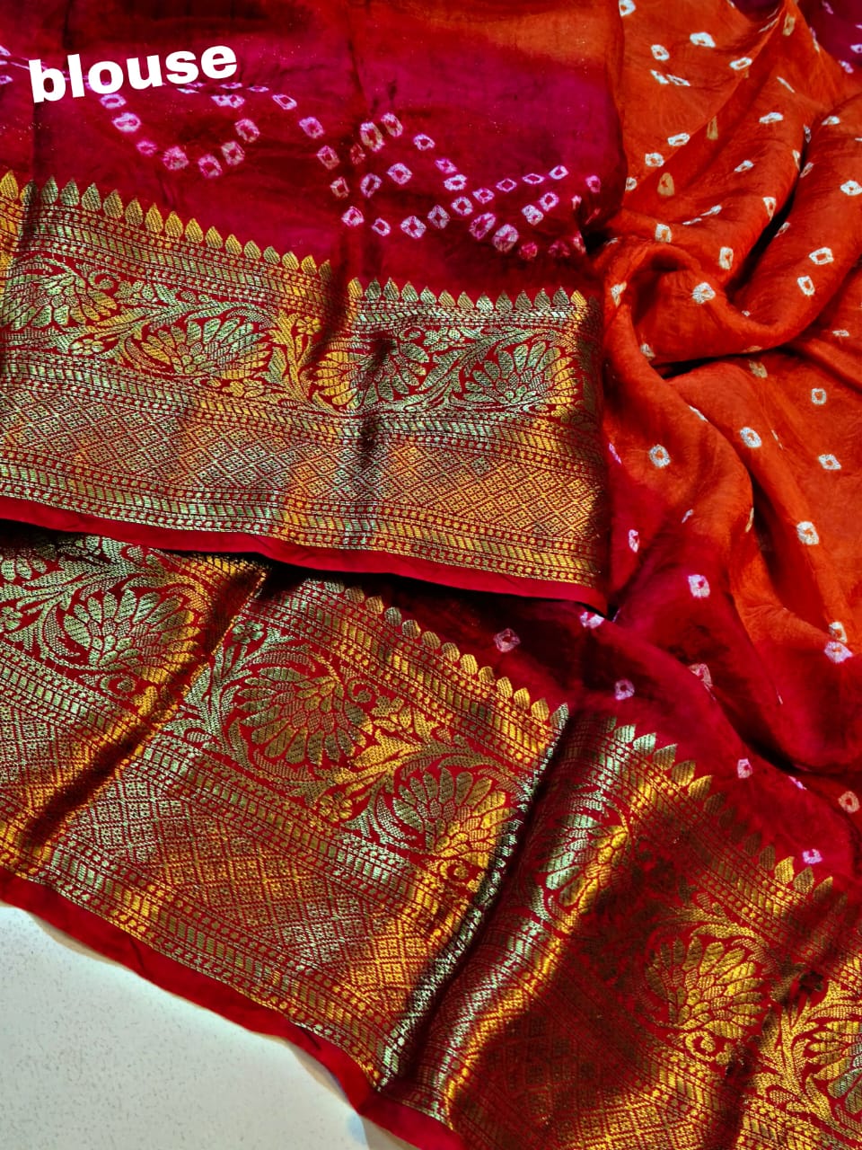 Kanjivaram Bandhani Saree