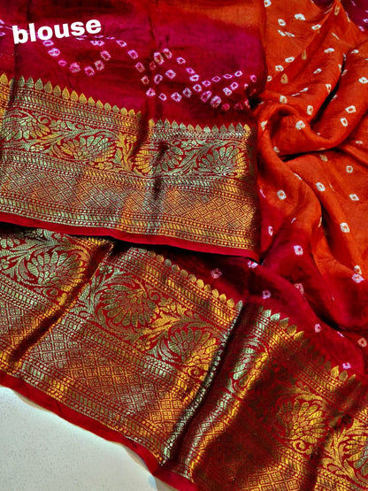 Kanjivaram Bandhani Saree