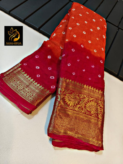 Kanjivaram Bandhani Saree