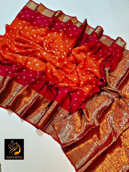Kanjivaram Bandhani Saree