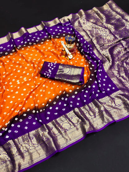Kanjivaram Bandhani Saree