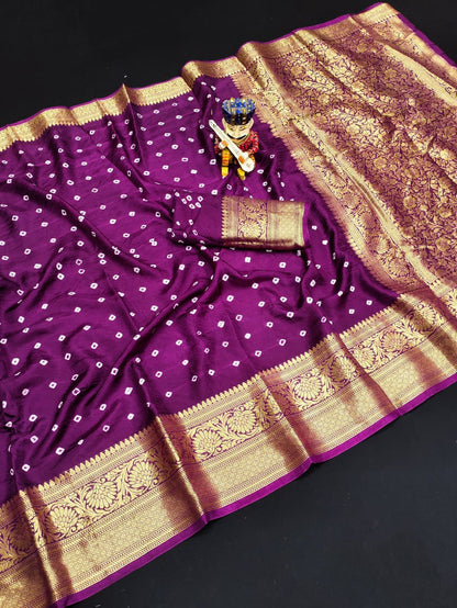 Kanjivaram Bandhani Saree